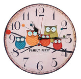 Vintage Owl Wall Clock - Rustic European Décor